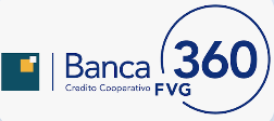 Logo di Banca 360 FVG - Credito Cooperativo, con il numero 360 in evidenza all'interno di un cerchio blu.